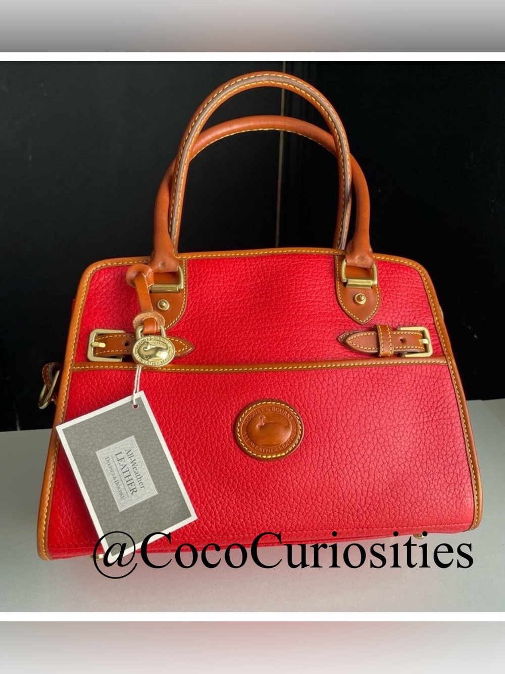 Dooney & Bourke Red Leather Buckle satchel Bag - Picture 2 of 15